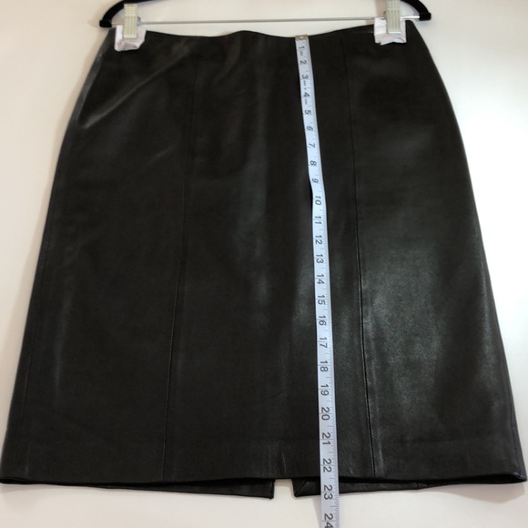 NWT - Talbots Black Leather Skirt SZ 6 - Free Ship - Picture 5 of 6